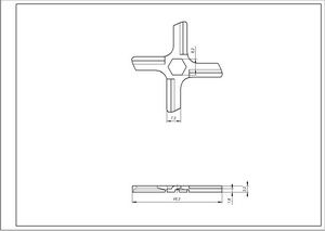 Ніж для м&aposясорубки Moulinex MS-4775250 D=46mm s=3mm Отвір: шестигранний, плоский MS-4775250 фото